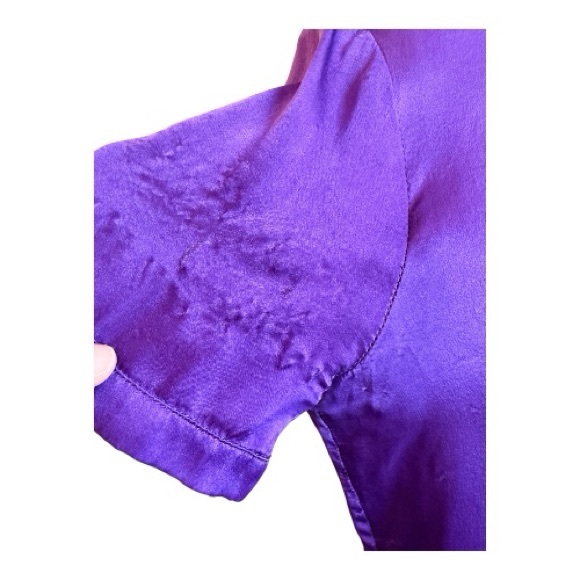 BALLY Purple 100% Silk Graphic Top Bernard Villemot Art Print— RARE - Picture 7 of 7